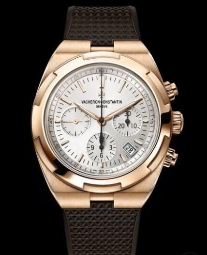 Vacheron Constantin Overseas Chronograph Replica Watch Pink Gold - Rubber Strap 5500V/000R-B074
